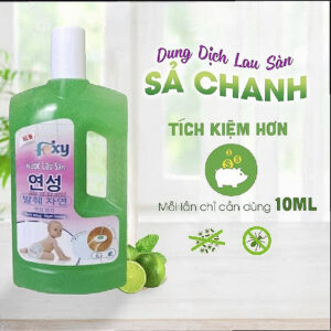 Lau sàn Foxy hữu cơ diệt khuẩn chiết xuất tinh dầu chanh sả 1 Lít