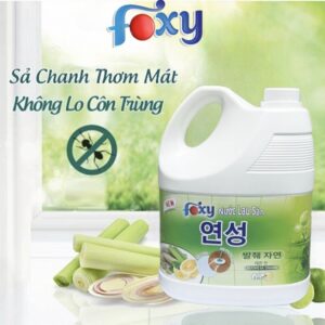 Lau sàn Foxy hữu cơ diệt khuẩn chiết xuất tinh dầu chanh sả 3,6 Lít