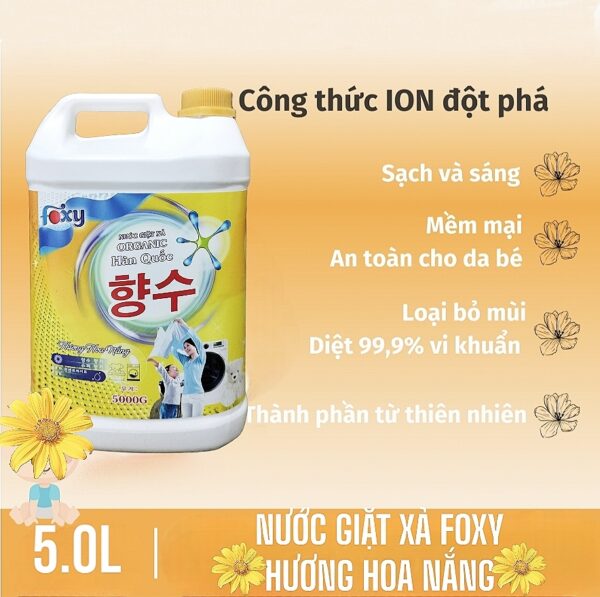 Nước giặt sinh học Foxy hương vanila 5 Lít